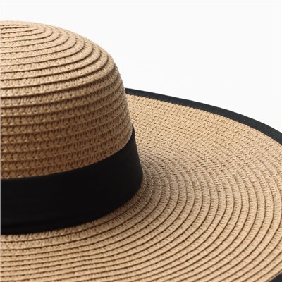 Шляпа женская MINAKU, цвет светло-коричневый, р-р 58