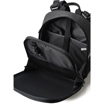 Рюкзак школьный, 2 отдела на молнии, цвет черный 30х37х17см