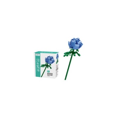 Интерьерный конструктор для детей и взрослых MoYu Цветок Роза синия, 80 деталей,