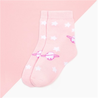 Носки для девочки KAFTAN «Космос», размер 14-16 см, цвет розовый