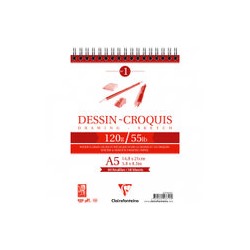 Скетчбук 50л., А5 Clairefontaine "Dessin croquis", на гребне, 120г/м2