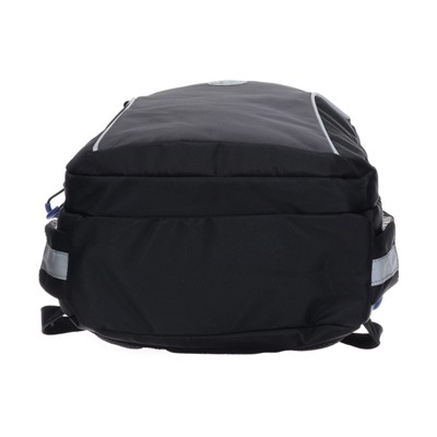 Рюкзак школьный Grizzly, 40 х 27 х 16 см, эргономичная спинка, отделение для ноутбука, чёрный, серый