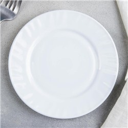 Тарелка пирожковая Доляна «Регал», d=15 см, стеклокерамика, цвет белый