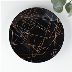 Тарелка керамическая пирожковая Доляна «Кассиопея», d=19 см, цвет чёрный