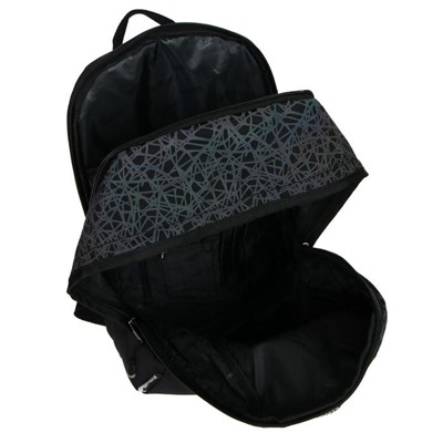 Рюкзак молодёжный, Seventeen, 43 x 29 x 14 см, эргономичная спинка, вставки из светоотражающего материала с принтом «паутина»
