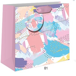 Пакет подарочный «Summer brushstrokes», pink (33*26.5*10)