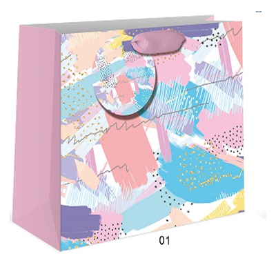 Пакет подарочный «Summer brushstrokes», pink (33*26.5*10)