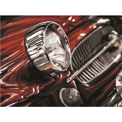 Картина по номерам на картоне ТРИ СОВЫ "Ретро-автомобиль", 30*40, с акриловыми красками и кистями