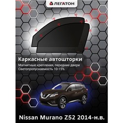 Каркасные автошторки Nissan Qashqai, 2014-н.в., передние (магнит), Leg0381