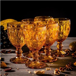 Набор бокалов стеклянных Magistro «Варьете», 320 мл, 8,5×16 см, 6 шт, цвет жёлтый