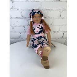 Кукла Джеральдин, в цветастом комбинезоне, 62 см , арт. B9005