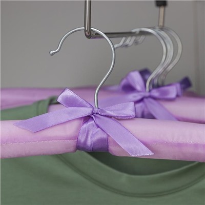 Вешалка-плечики для одежды мягкая «Атлас», размер 44-48, цвет сиреневый