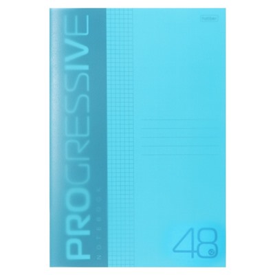 Тетрадь A4, 48 листов, в клетку, PROGRESSIVE, пластиковая обложка, блок 65 г/м2, бирюзовая