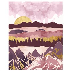 Картина по номерам на холсте ТРИ СОВЫ "Розовый закат", 40*50, с поталью, акриловыми красками и кистями