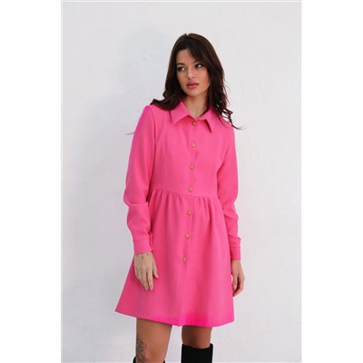 10861 Платье-рубашка розовое (остаток: 42, 48)