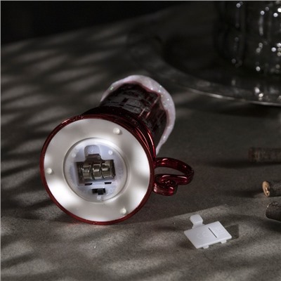 Светодиодная фигура «Свеча с Дедом Морозом» 9 × 15 × 7 см, пластик, батарейки AG13х3, свечение тёплое белое