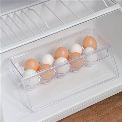 Контейнер для яиц, на 10 шт, 30×10×7,5 см, цвет прозрачный