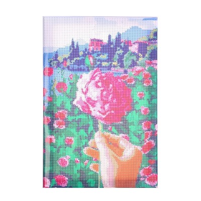Алмазная мозаика с полным заполнением на подрамнике «Цветок в руке», 20 × 30 см