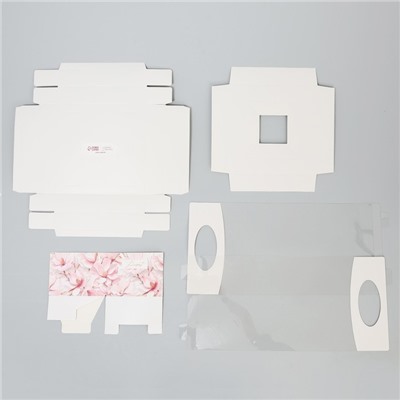 Коробки складные переноски для цветов «Нежность», 20 x 20 x 4 см