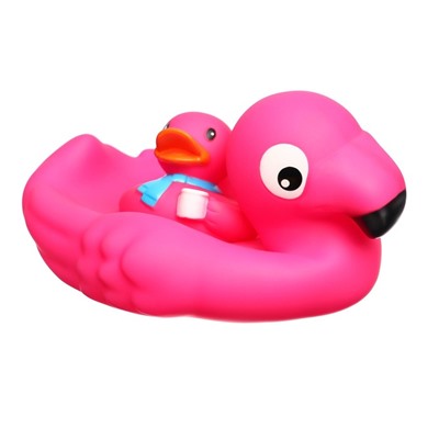 Набор резиновых игрушек для ванны «Фламинго.Уточка», 2 шт, с пищалкой, виды МИКС, Крошка Я