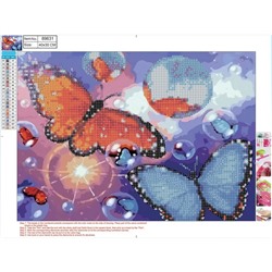 Алмазная мозаика 5D «Бабочки» 30 × 40 см, без подрамника, частичное заполнение