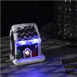 Светодиодная фигура «Пряничный домик», керамика, батарейки АААх3 (не в комплекте), свечение мульти