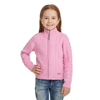 Кардиган на молнии Super Fine Merino Wool для девочек, цвет розовый