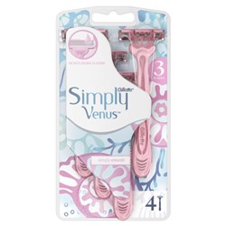 Одноразовые станки GILLETTE Simply Venus 3 (на блистере) (4шт)