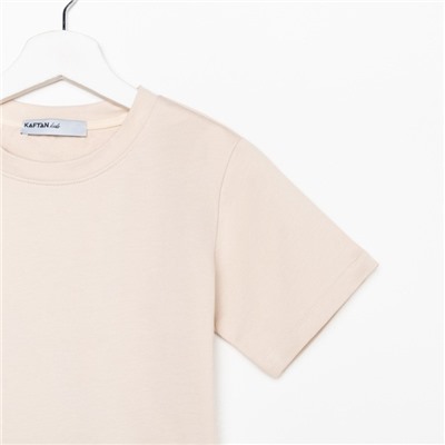 Комплект детский (футболка, шорты) KAFTAN "Basic line" размер 30 (98-104), цвет бежевый
