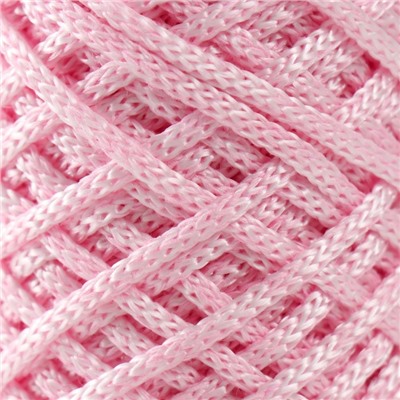 Шнур для вязания 35% хлопок,65%  полипропилен 3 мм 85м/165±5 гр (Розовый/белый)