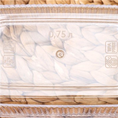 Ёмкость для сыпучих продуктов «Рим», 750 мл, 9,1×15×7,2 см, вакуумный, цвет прозрачный