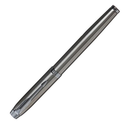 Ручка перьевая Parker IM Essential F319 Brushed Metal CT F 0.8 мм, корпус из нержавеющей стали, синие чернила