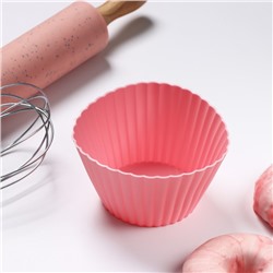 Форма для выпечки силиконовая «Риб», 10,5×6 см, цвет розовый