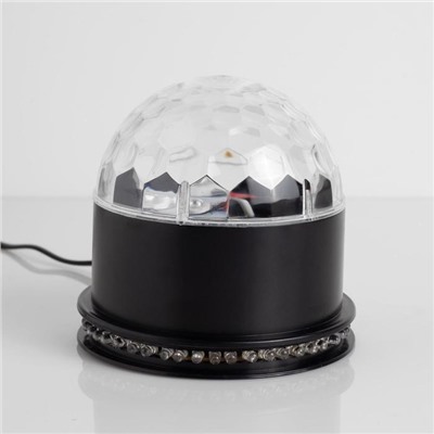 Световой прибор «Вокруг сферы» 12 см, свечение RGB, 220 В, чёрный