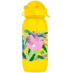 Бутылка "Animal sloth" с трубочкой, yellow (400 ml)