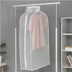 Чехол для одежды плотный объёмный Доляна, 60×110×30 см, PEVA, цвет белый