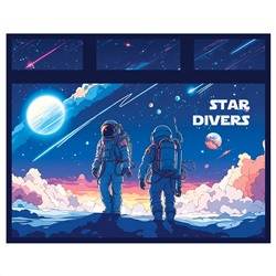 Папка с ручками А4 ArtSpace "Star divers", пластик, на молнии, 75мм