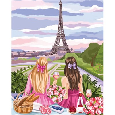 Алмазная мозаика на подрамнике с полным заполнением «Пикник в Париже», 40 × 50 см
