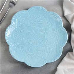 Тарелка фарфоровая Доляна «Сьюзен», d=27 см, цвет голубой