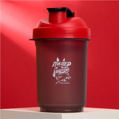 Шейкер спортивный «Лидер», красный, с чашей под протеин, 500 мл