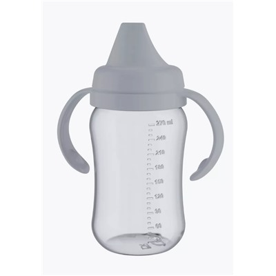 Бутылочка поильник-непроливайка с пластиковым носиком, grey (270 ml)