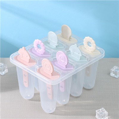Форма для мороженого «Леденец», 8 ячеек, 15×12×12 см, цвет МИКС