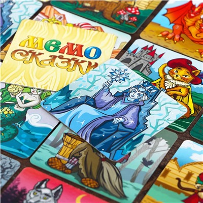 Нескучные Игры Мемо "Сказки", 30 карточек