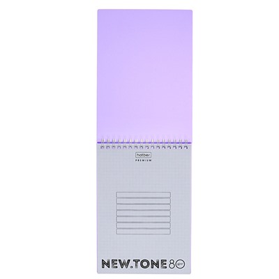 Блокнот А5 80л кл на гребне NEWtone PASTEL Лаванда, пласт обл, бл 80 г/м2