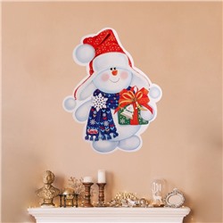 Плакат фигурный "Снеговик" подарок, 35х41см