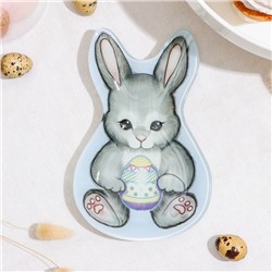 Блюдо стеклянное сервировочное Доляна «Пасхальный кролик», 20×13,5×1,8 см