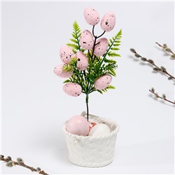 Пасхальный декор «Яйца на ветке» розового цвета, 5 × 11 × 30 см